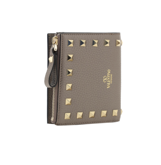 Rockstud Wallet - Beige