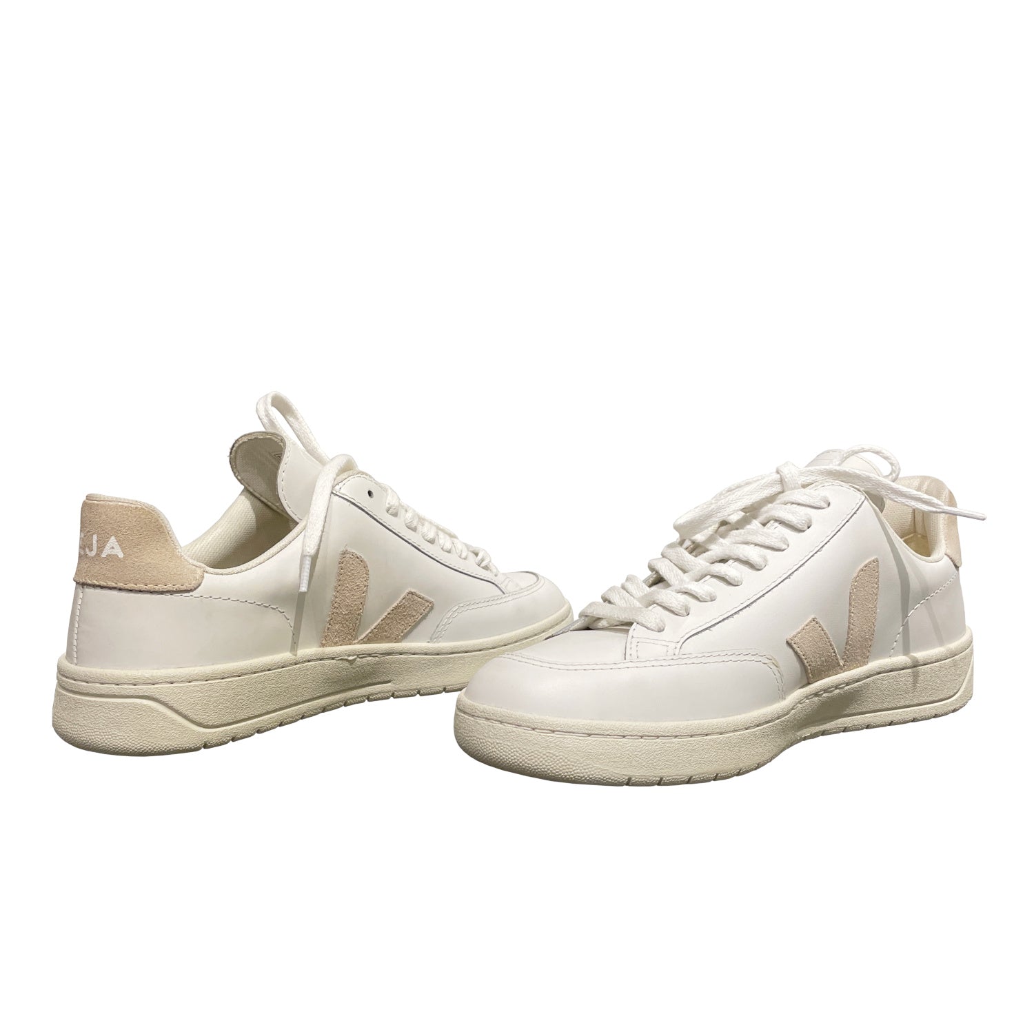 Veja V-12 Leather and Suede Sneakers