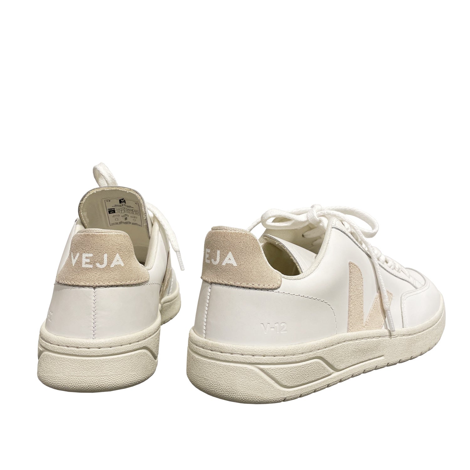 Veja V-12 Leather and Suede Sneakers