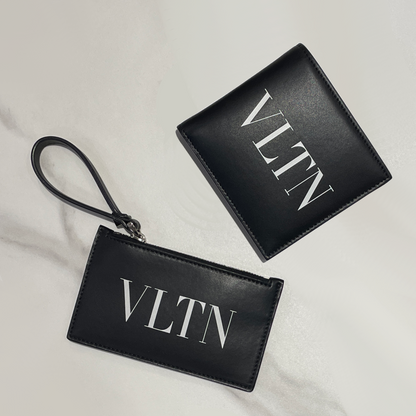Valentino Garavani VLTN Signature Calfskin Leather Wallet and Card Holder