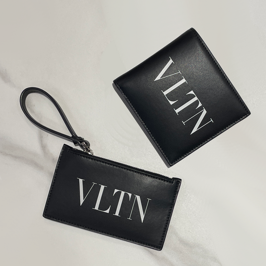 Valentino Garavani VLTN Signature Calfskin Leather Wallet and Card Holder