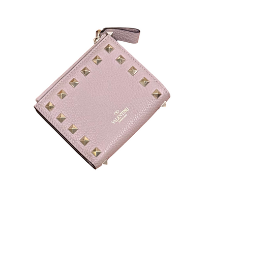 Valentino Garavani Rockstud Bifold Wallet in Grainy Calfskin