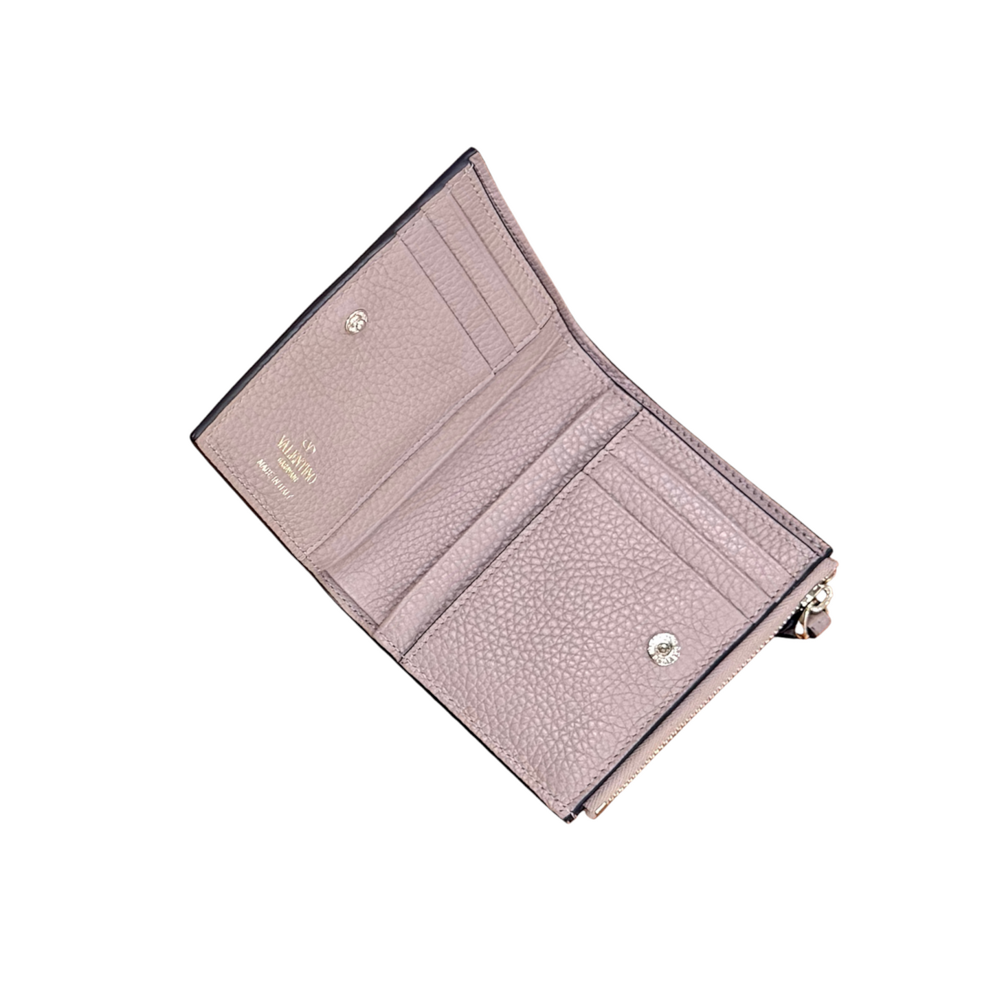 Valentino Garavani Rockstud Bifold Wallet in Grainy Calfskin