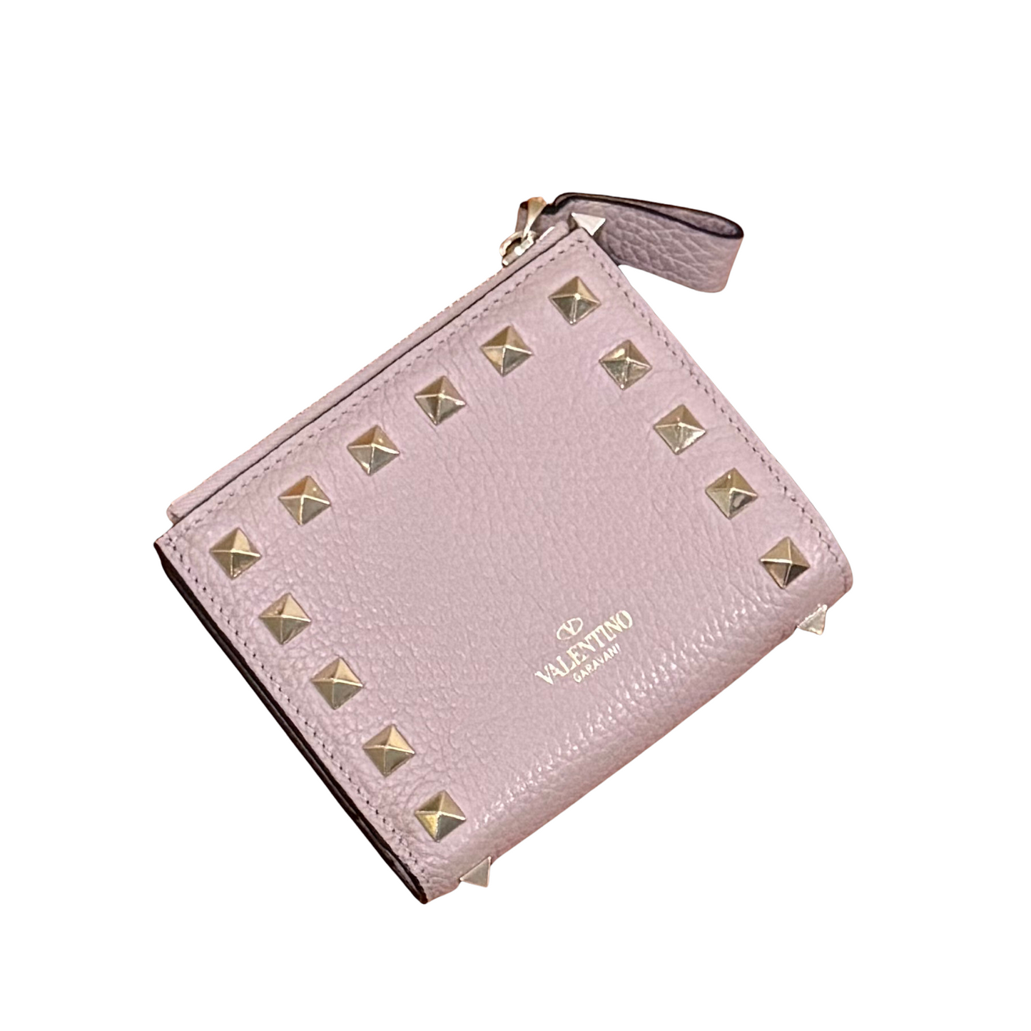 Valentino Garavani Rockstud Bifold Wallet in Grainy Calfskin