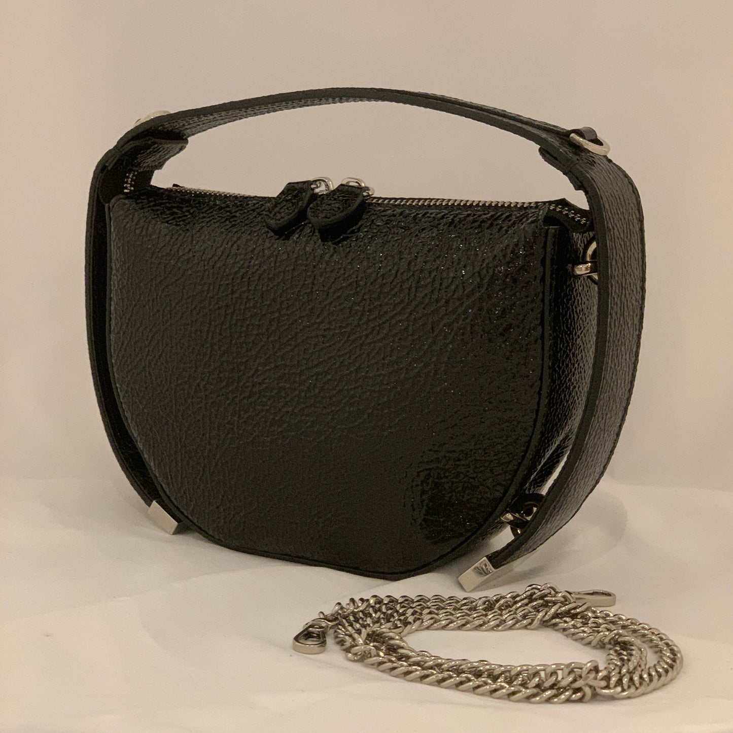 Gina Monroe Cush Leather Half Moon Bag