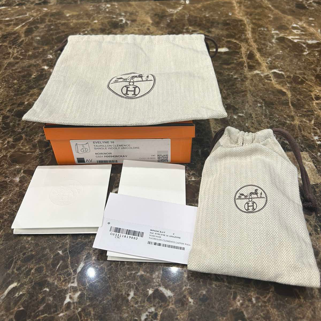 Hermès Evelyne 16 Amazone Bag in Taurillon Clemence Leather with Wooly Strap