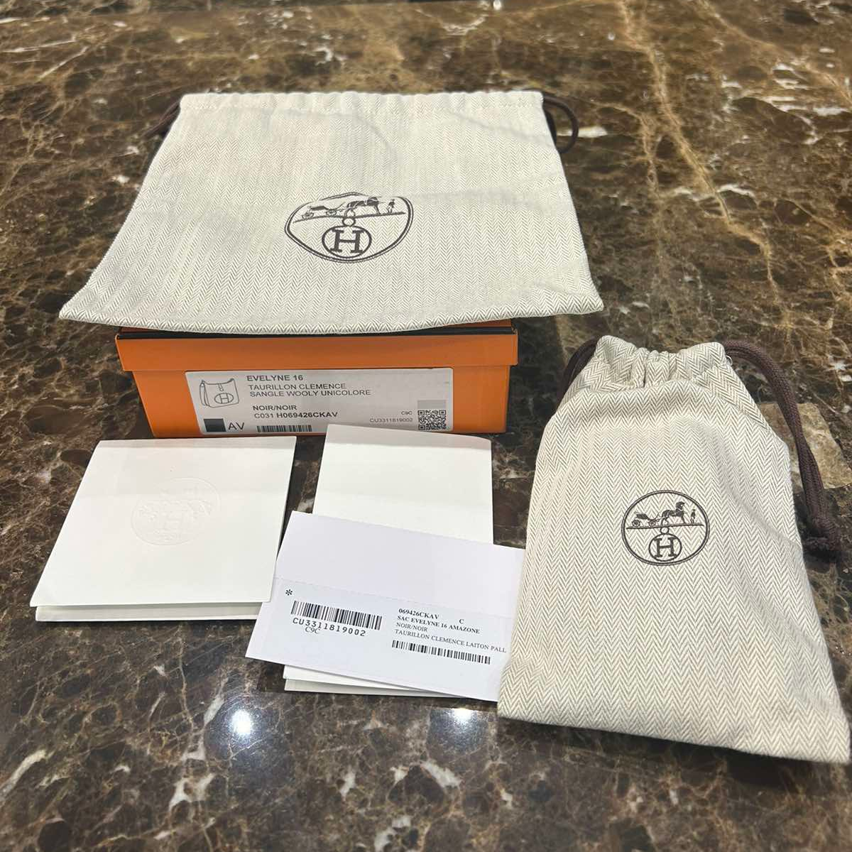 Hermès Evelyne 16 Amazone Bag in Taurillon Clemence Leather with Wooly Strap