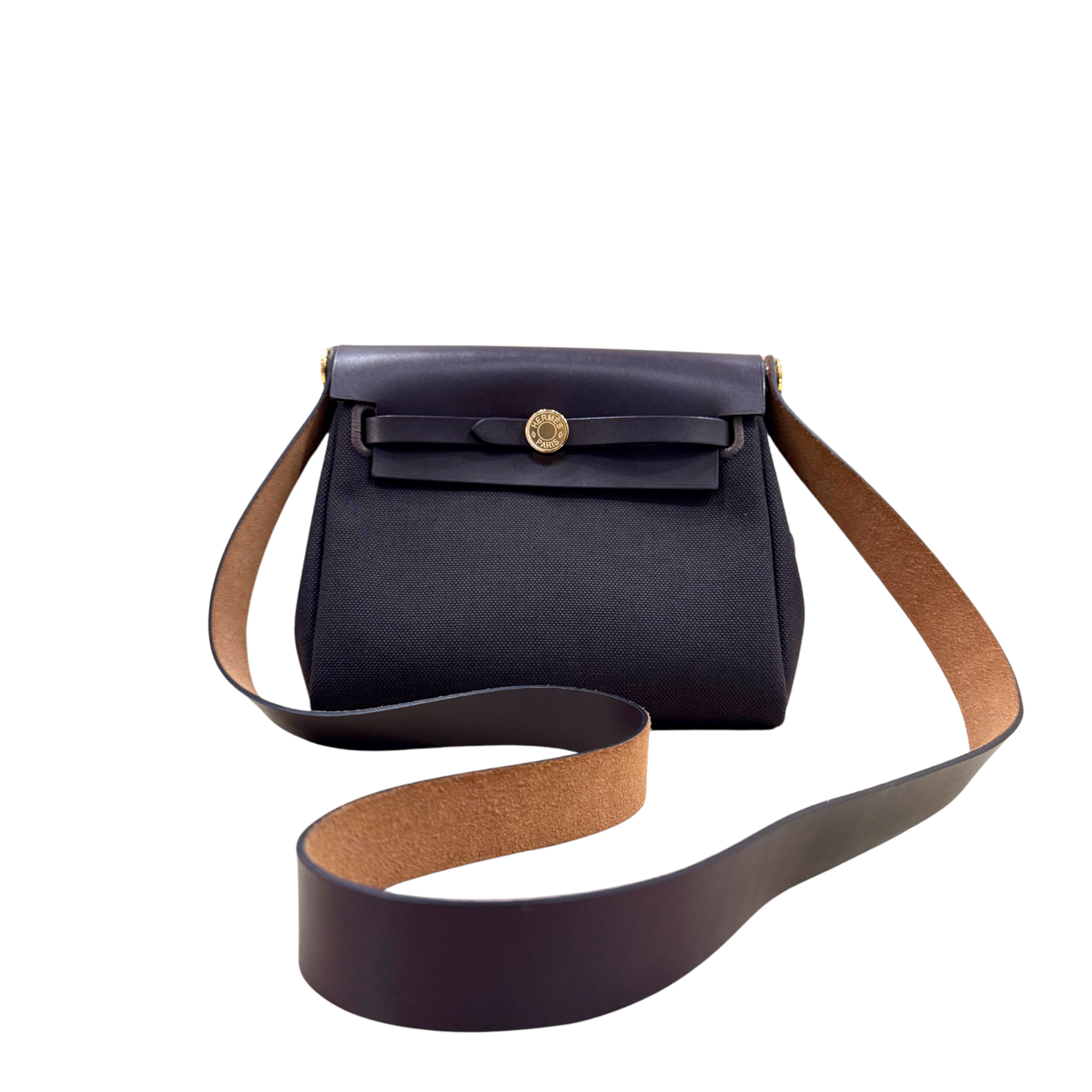 Hermès Herbag Zip 20 Bag in Militaire Canvas and Vache Hunter Leather