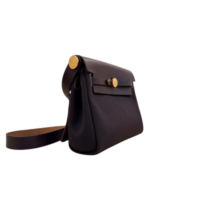 Hermès Herbag Zip 20 Bag in Militaire Canvas and Vache Hunter Leather