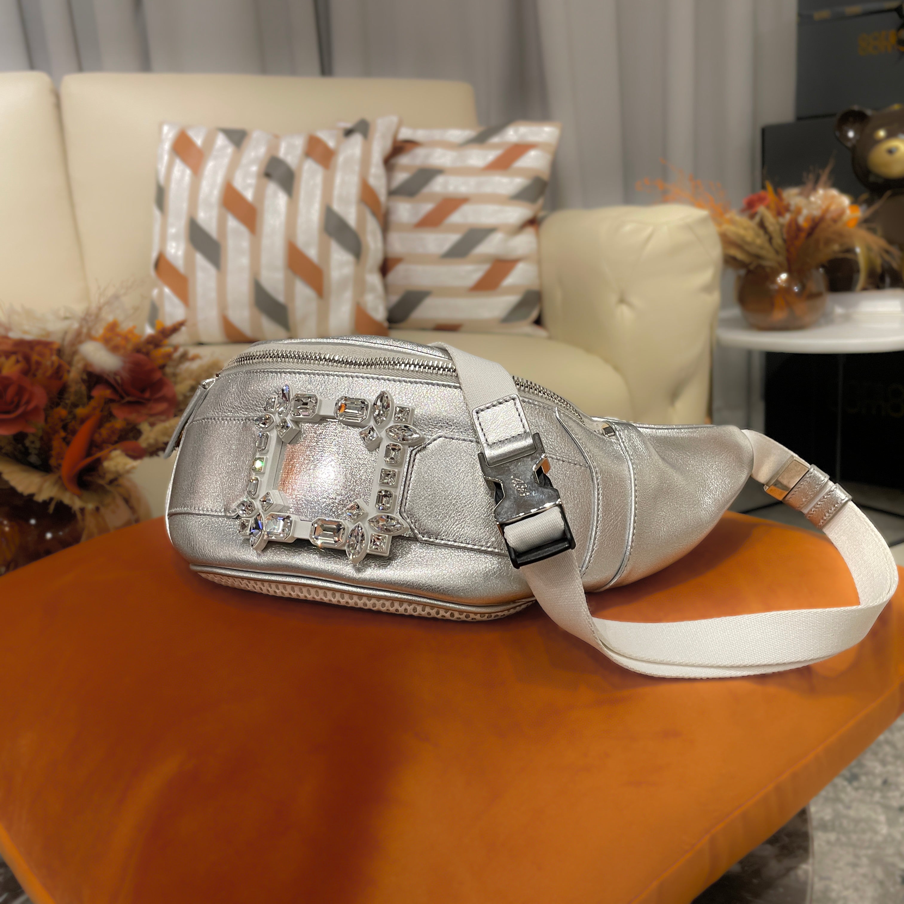 Roger Vivier Belty Viv’ Belt Bag with Crystal Buckle